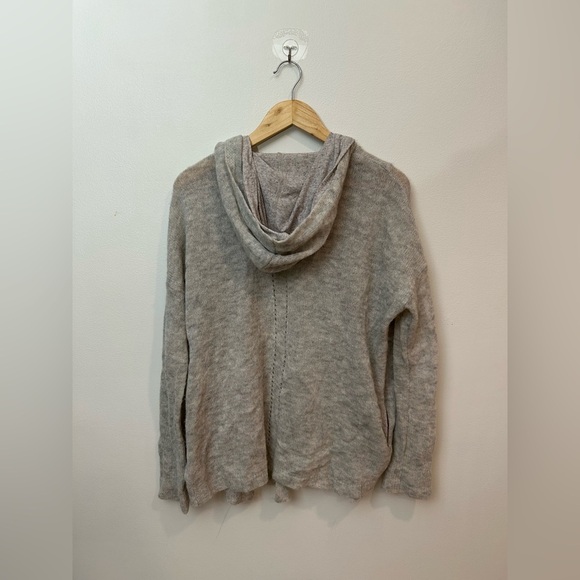 ANTHROPOLOGIE MOTH wool alpaca plend hooded boho cardigan sz L shawl - Picture 7 of 8